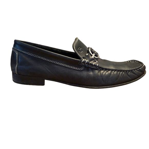 Donald J Pliner Bit Buckle Leather Loafers Men’s 11.5 Black Dress Driving Shoes